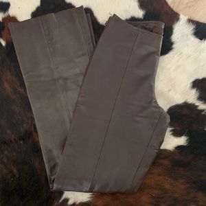 Cache lamb leather flare pants